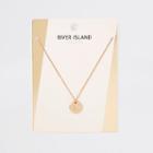 River Island Womens Gold Plated 'k' Engraved Necklace