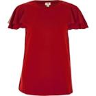 River Island Womens Short Mesh Sleeve T-shirt