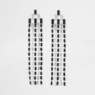 River Island Womens Silver Tone Mono Cup Chain Drop Earrings