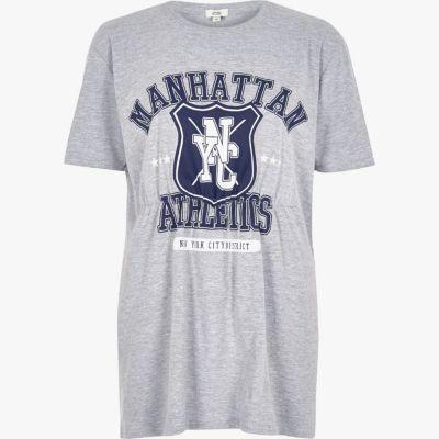 River Island Womens 'manhattan Athletics' Ruched T-shirt