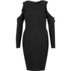 River Island Womens Frill Cold Shoulder Bodycon Dress