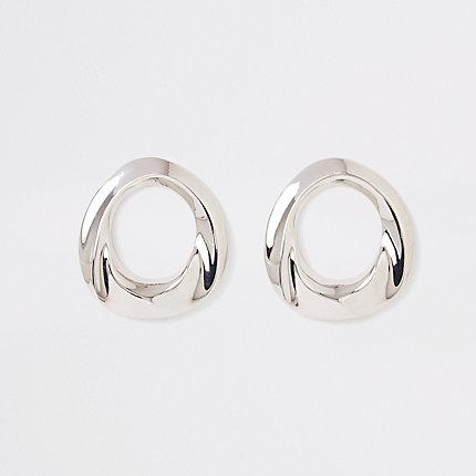 River Island Womens Silver Color Ring Stud Earrings