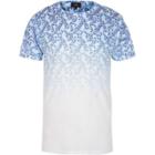 River Island Mens White Geo Fade Print Crew Neck T-shirt