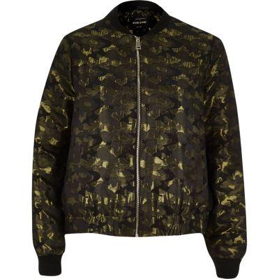 River Island Womens Glam Camo Bomber Jacket
