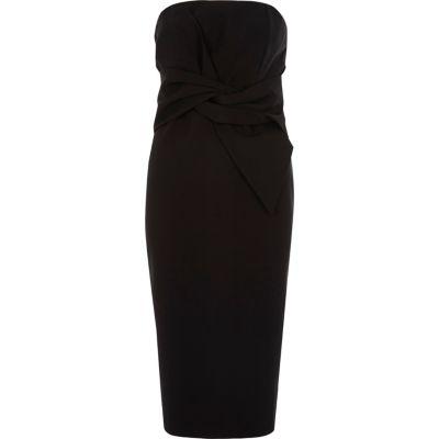 River Island Womens Bow Front Bandeau Bodycon Dress