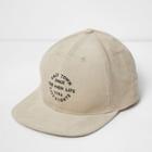 River Island Mens 'high Life' Embroidered Corduroy Cap
