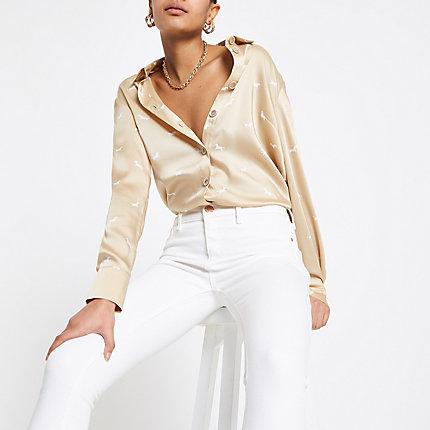 River Island Womens Printed Satin Blouse
