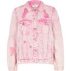 River Island Womens Acid Wash Ripped Oversized Denim Jacket