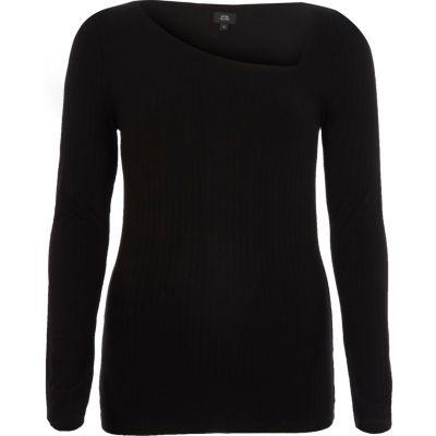 River Island Womens Asymmetric Neck Long Sleeve Top