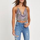 River Island Womens Silver Tone Chainmail Halter Neck