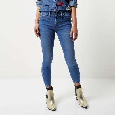 River Island Womens Petite Wash Molly Jeggings