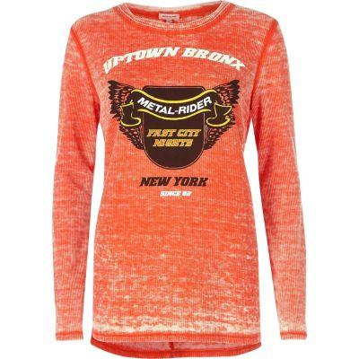 River Island Womens Acid Wash 'uptown Bronx' Top
