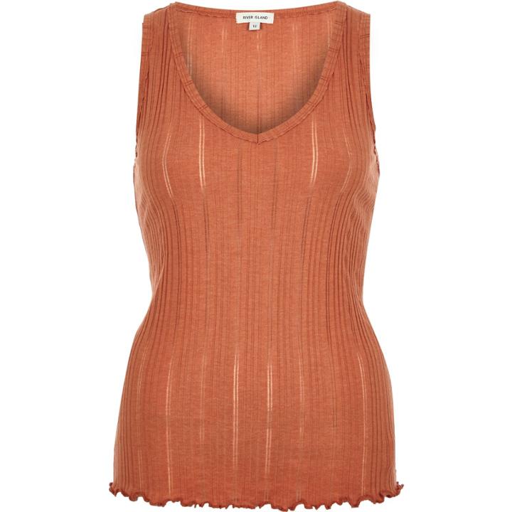 River Island Womens Rust V-neck Sleeveless Vest