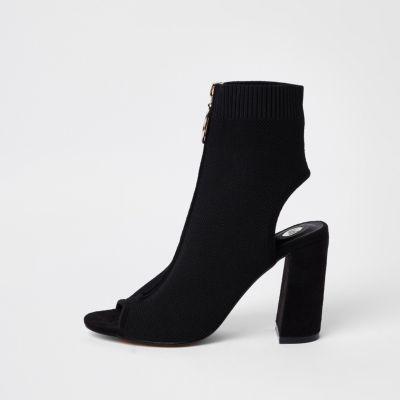River Island Womens Knit Zip Front Shoe Boots