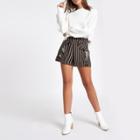 River Island Womens Stripe Frill Front Shorts