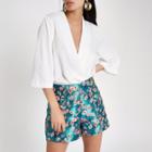 River Island Womens Floral Jacquard Button Front Shorts