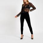 River Island Womens Sequin Mesh Long Sleeve Top