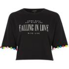 River Island Womens 'falling In Love' Cropped T-shirt