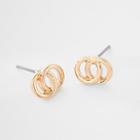 River Island Womens Gold Plated Double Mini Circle Stud Earrings