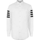 River Island Mens White Contrast Stripe Sleeve Oxford Shirt