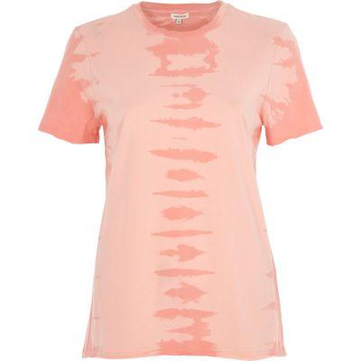 River Island Womens Tie Dye Raw Edge T-shirt