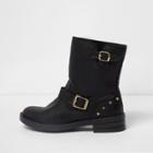 River Island Womens Borg Lined Buckle Biker Boots