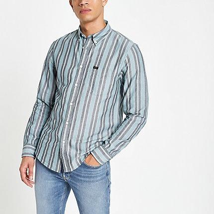 River Island Mens Lee Stripe Long Sleeve Shirt