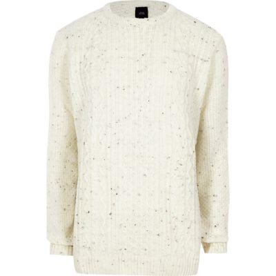 River Island Mens Big And Tall Cable Knit Sweater