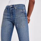 River Island Womens Molly Rhinestone Trim Skinny Jeggings