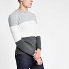 River Island Mens Cable Block Muscle Fit Jumper