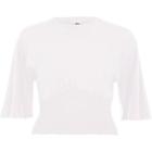 River Island Womens White Shirred Hem Wide Sleeve Crop Top