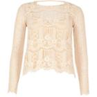 River Island Womens Nude Lace Blouse