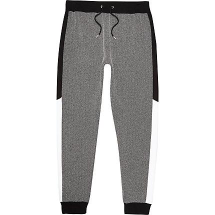 River Island Mens Herringbone Blocked Slim Fit Joggers