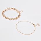 River Island Womens Gold Color Chunky Anklet Multipack
