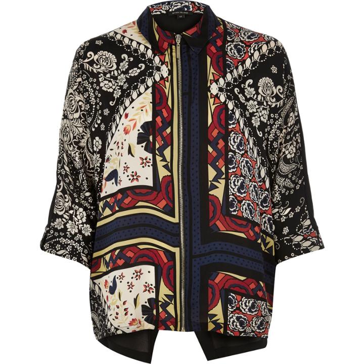 River Island Womens Print Zip Shirt