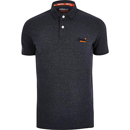 River Island Mens Superdry Orange Logo Polo Shirt