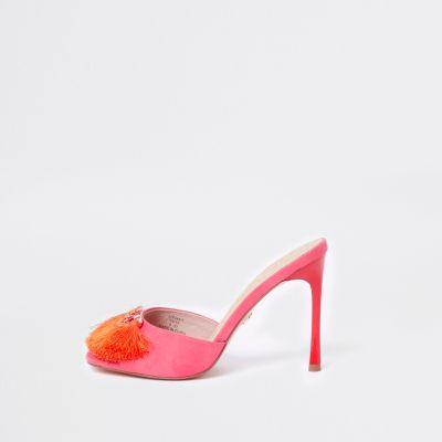 River Island Womens Tassel Heeled Mules