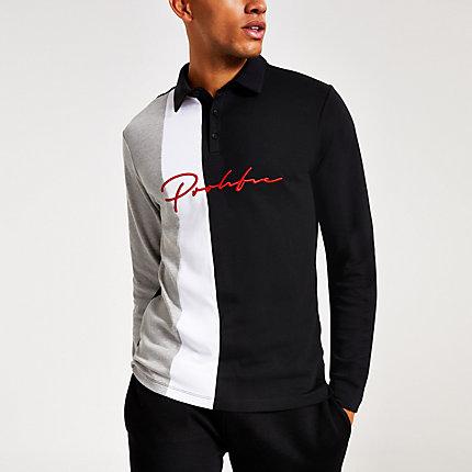 River Island Mens Slim Fit Prolific Blocked Rugby Shirt