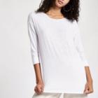 River Island Womens White Rhinestone Embellished T-shirt