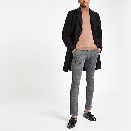 River Island Mens Check Stretch Super Skinny Fit Pants