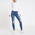 River Island Womens Amelie Ripped Mid Rise Jeans