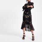 River Island Womens Sequin Embellished Peplum Midi Skirt