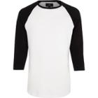 River Island Mens Three Quarter Raglan Sleeve T-shirt