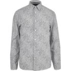 River Island Mens White Ditsy Print Slim Shirt