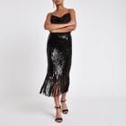 River Island Womens Tassel Hem Sequin Pencil Skirt