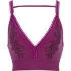 River Island Womens Floral Embroidered Tulle Trim Bralette