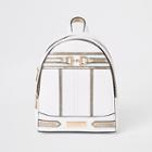 River Island Womens White Snaffle Front Backpack