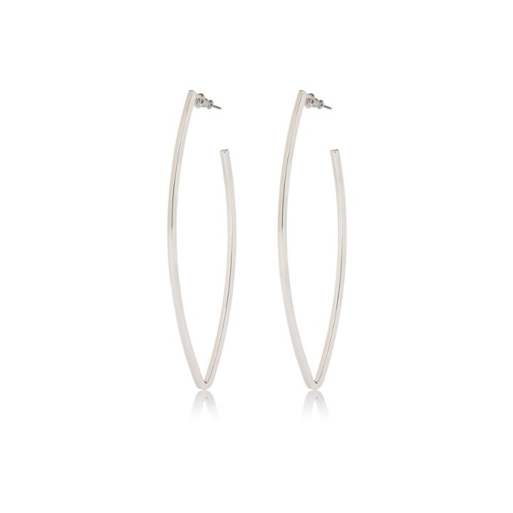 River Island Womens Silver Tone Skinny Oval Hoop Earrings