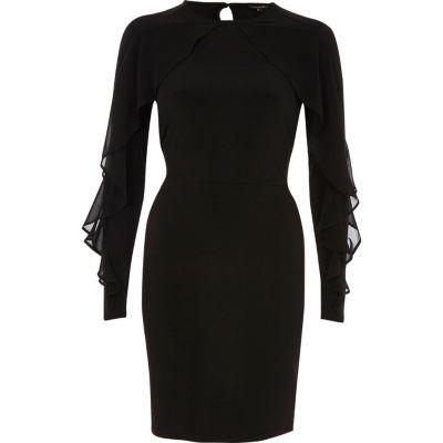 River Island Womens Chiffon Frill Bodycon Dress