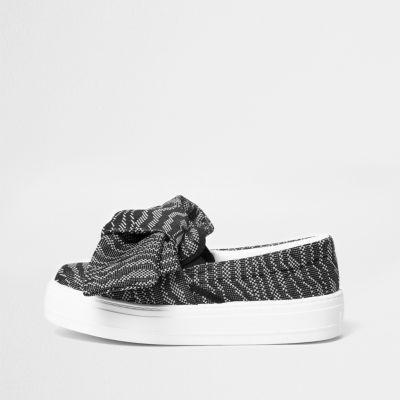 River Island Womens Contrast Print Slip On Plimsolls